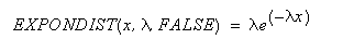 Equation EXPONDIST cumulative distribution